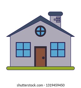 Real estate house building blue lines