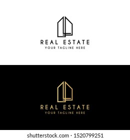 Real estate, house, building construction Logo design vector template