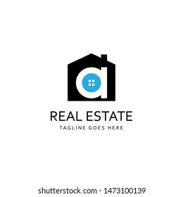 Real estate, house, building logo design template. House initials/monogram A logo design