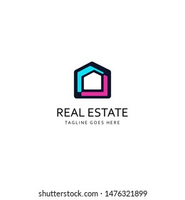 Real estate, house, building logo design template