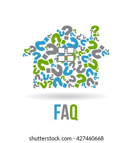 Real estate house  FAQs logo. Vector graphic design