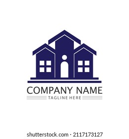 Real estate, house and home buildings vector design logo icons template illustration