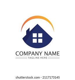 Real estate, house and home buildings vector design logo icons template illustration