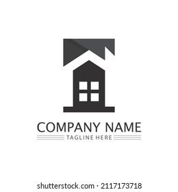 Real estate, house and home buildings vector design logo icons template illustration