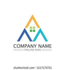 Real estate, house and home buildings vector design logo icons template illustration