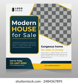 Real estate house instagram post or social media banner template