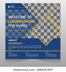 Real estate house instagram post or social media banner template