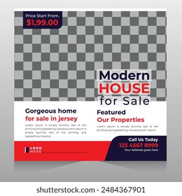 Real estate house instagram post or social media banner template