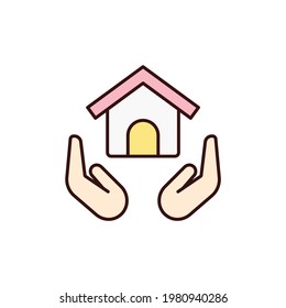 Inmobiliaria, seguro de vivienda, icono de ahorro de vivienda