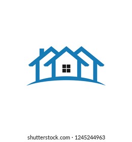 Real estate house logo design template vector illustration
