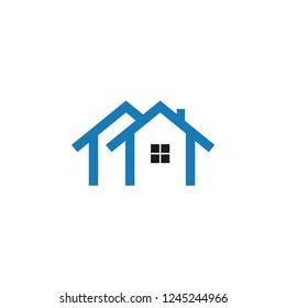 Real estate house logo design template vector illustration