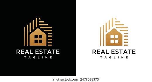 Real estate house logo design template. Building a house real estate logo design	