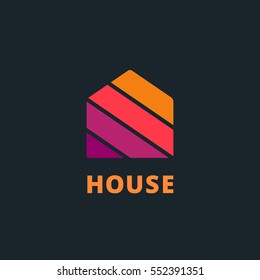 Real estate house logo icon design template elements

