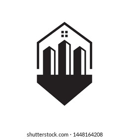 Real estate house logo template vector