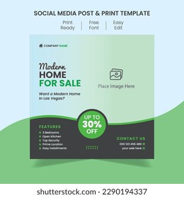 Real estate house property facebook and instagram post template