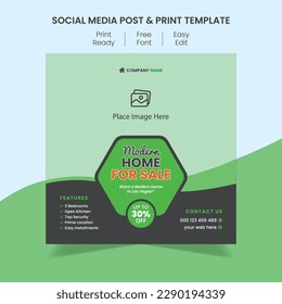 Real estate house property facebook and instagram post template