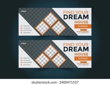  real estate house property facebook cover banner template.