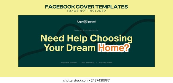 Real estate house property Facebook cover banner template