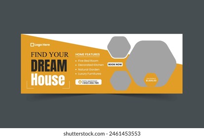 Real estate house property facebook cover banner template