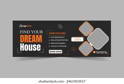 Real estate house property facebook cover banner template