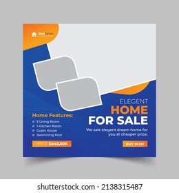 Real estate house property instagram post or social media banner template,  
Real estate social media banner or square flyer