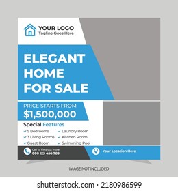 Real estate house property Instagram post or square web banner template