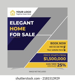 Real estate house property Instagram post or square web banner template