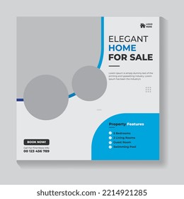 Real estate house property instagram post or social media banner template