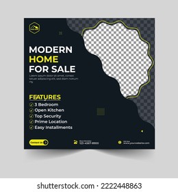 Real estate house property instagram post or social media banner template