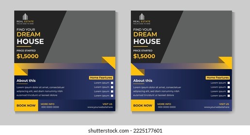 Real estate house property Instagram post or social media banner template