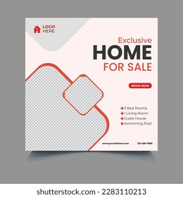 real estate house property instagram post or square web banner template