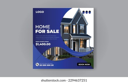 Real estate house property instagram post or social media design template