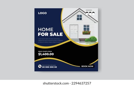 Real estate house property instagram post or social media design template
