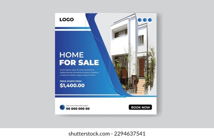 Real estate house property instagram post or social media design template