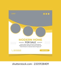 Real estate house property instagram post or web banner template.