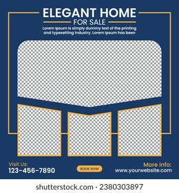 Real estate house property instagram post and social media or square web banner and real state house sale social media post template, house sale social media banner