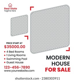 Real estate house property instagram post and social media or square web banner and real state house sale social media post template, house sale social media banner
