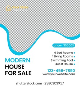 Real estate house property instagram post and social media or square web banner and real state house sale social media post template, house sale social media banner