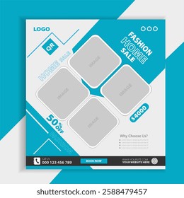 Real estate house property Instagram post or social media banner template