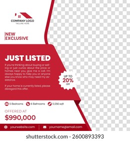 Real estate house property Instagram post or social media banner template