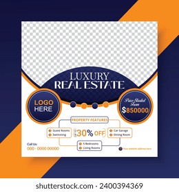 Real estate house property sale banner or social media post design template.