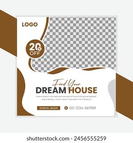 Real estate house property sale social media post or Instagram banner template