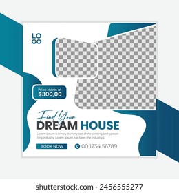 Real estate house property sale social media post or Instagram banner template