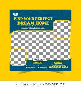 Real estate house property sale poster design template
