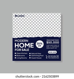 Real estate house property social media banner template vector