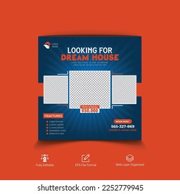 Real estate house property social media post template