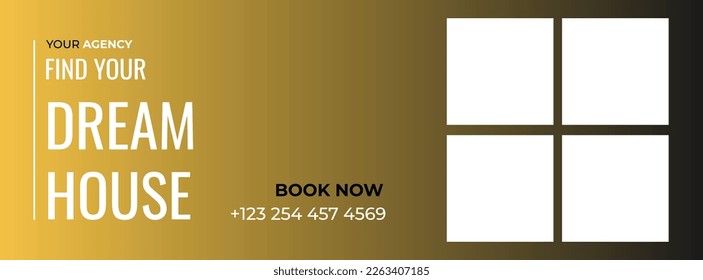 Real estate house property Social Media  Cover Editable Web Banner