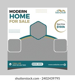 Real estate house property and social media post template design
