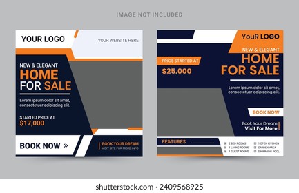 Real estate house property social media instagram post or web banner template