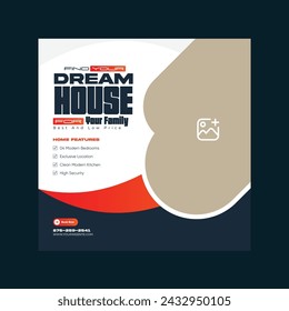 Real Estate house property Social Media post or home sale social media banner template
